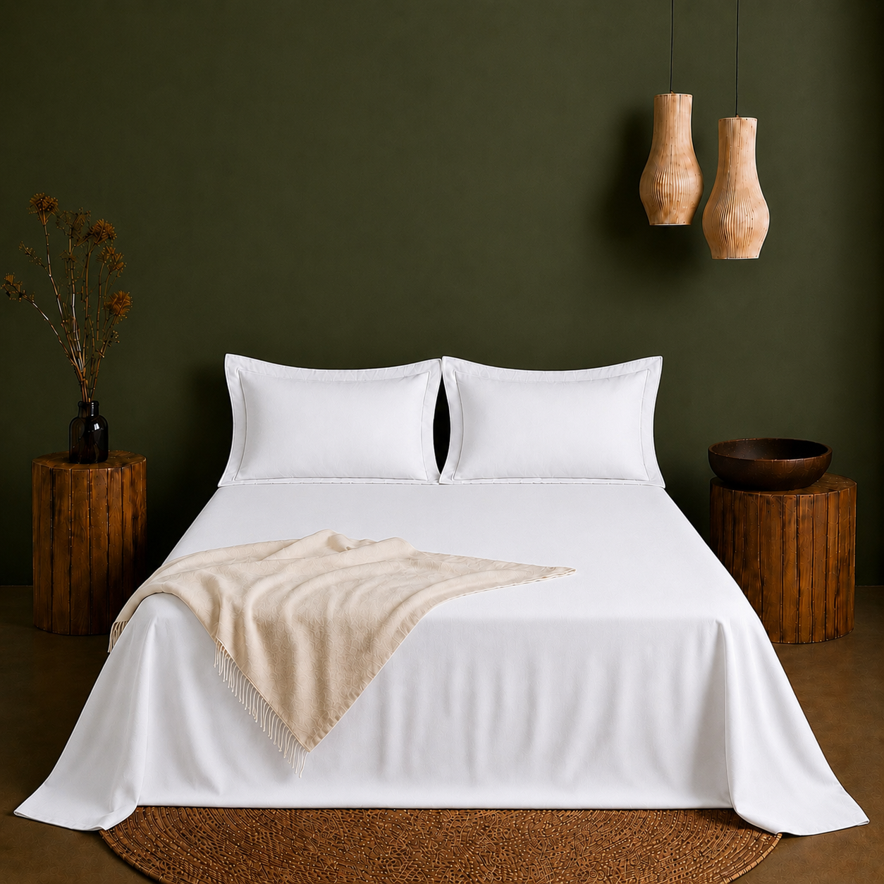 Linen Collection - White | Bedsheet with Pillowcases