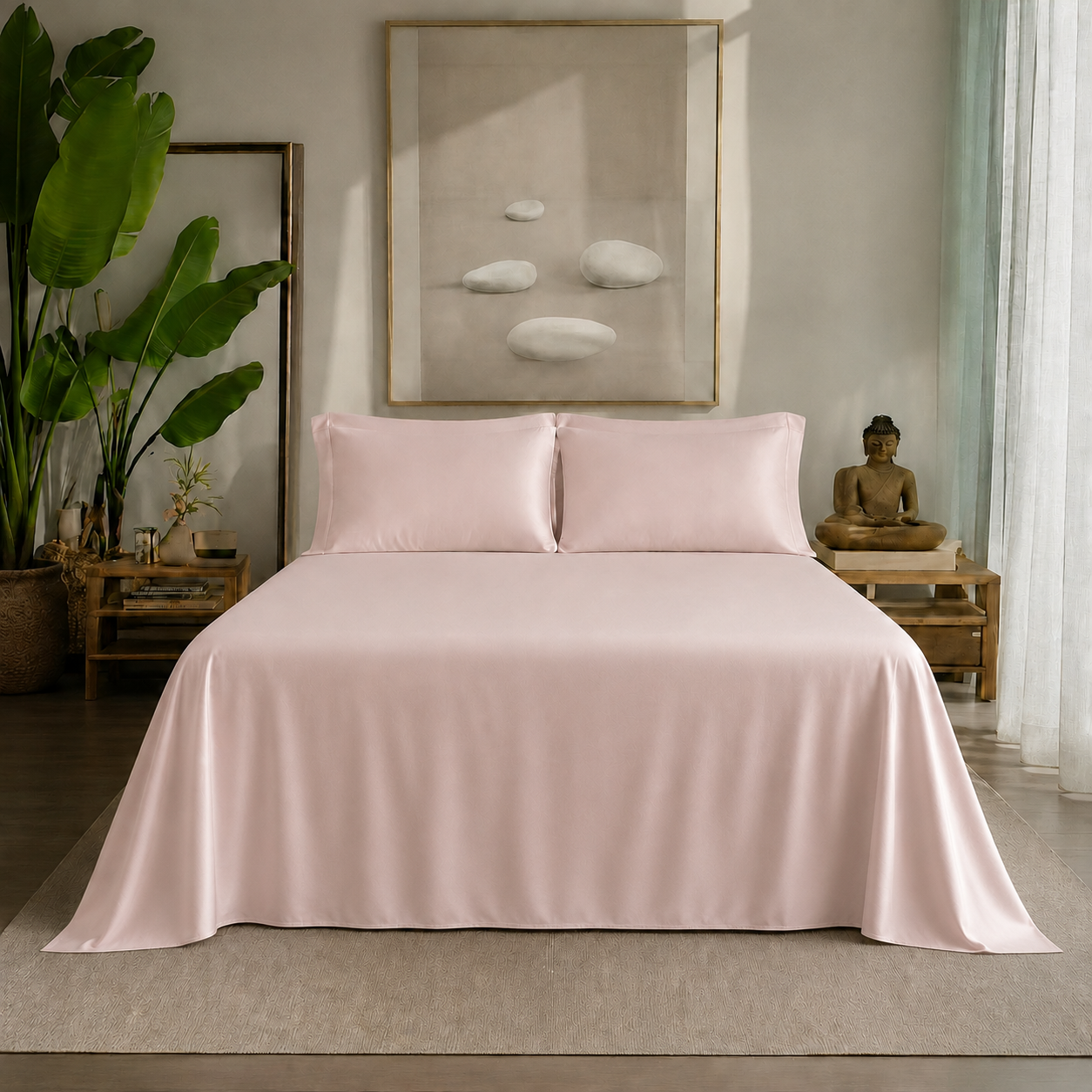 Eucalyptus Collection - Rose Quartz | Bedsheet with Pillowcases