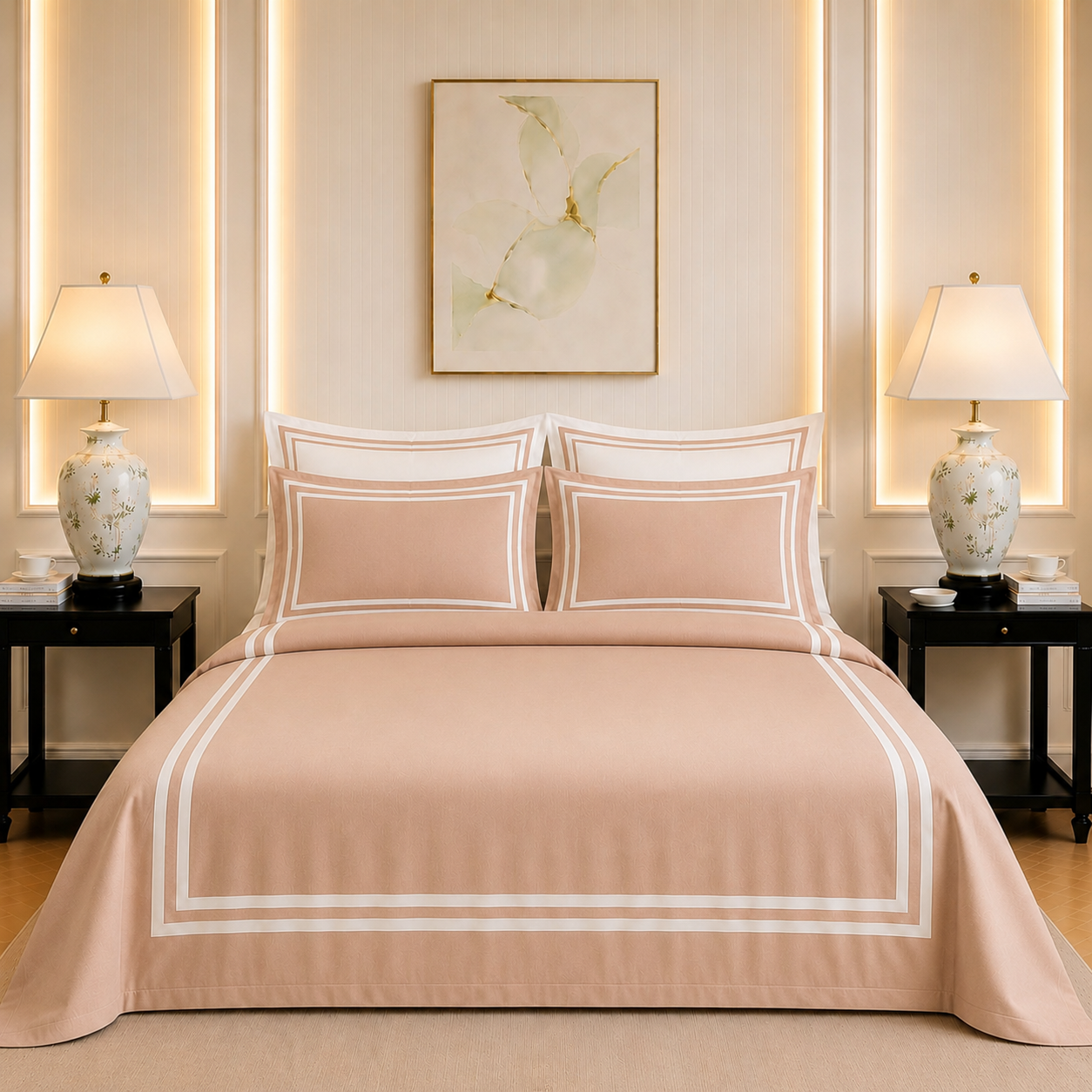 600 TC Pure Cotton Collection - Desert Sand | Duvet Cover with Pillowcases