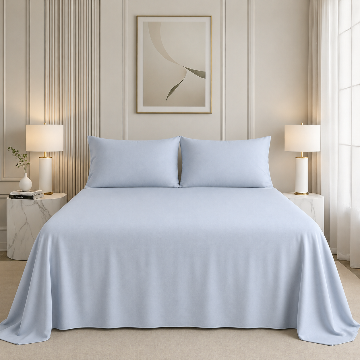 Nirvana Collection - Steel Blue | Bedsheet with Pillowcases