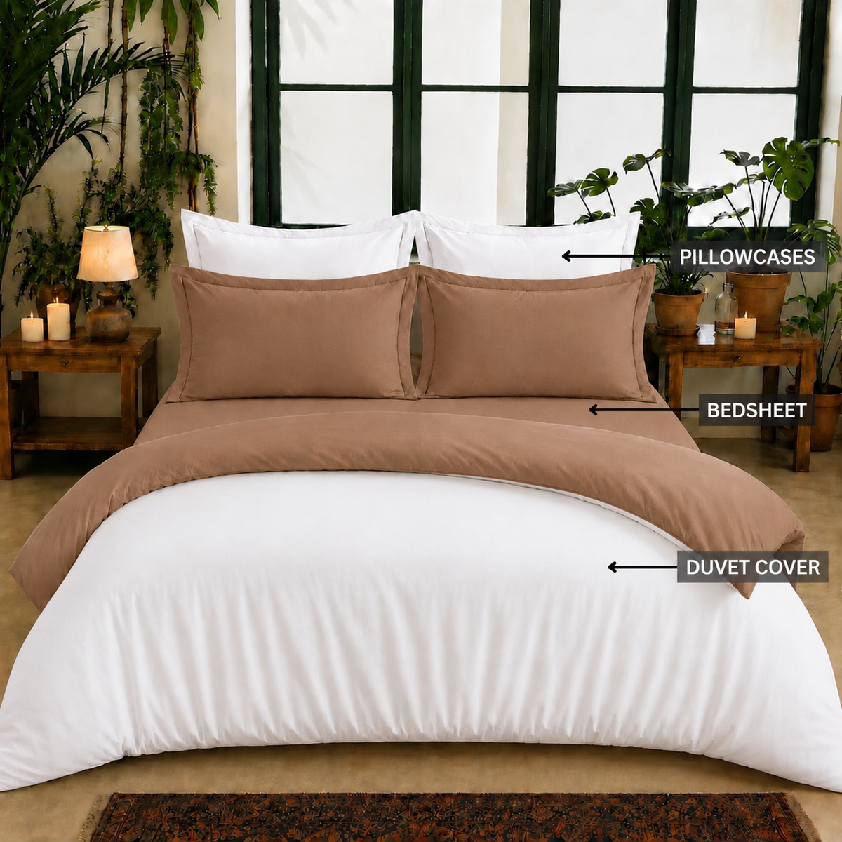 Bamboo Collection - Duo Luxe - Caramel Pearl | Duvet Cover with Pillowcases