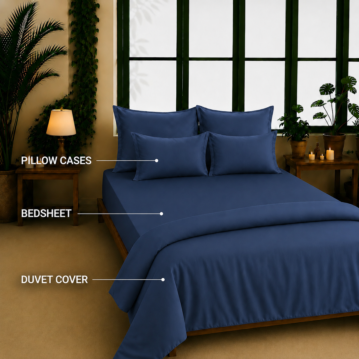 Bamboo Collection - Twilight Blue | Bedsheet & Duvet Cover with Pillowcases
