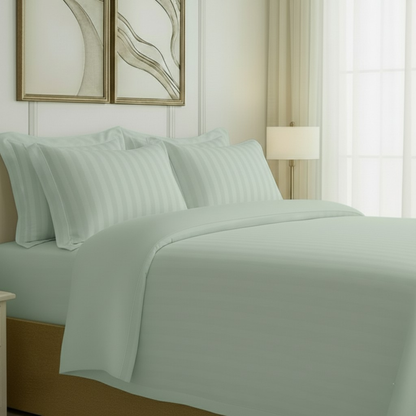 550 TC Stripes Collection - Sage Serenity