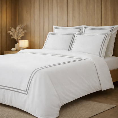 800 TC Pure Cotton Collection -Merrowing - Silver Stone