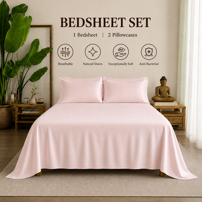 Eucalyptus Collection - Rose Quartz | Bedsheet with Pillowcases