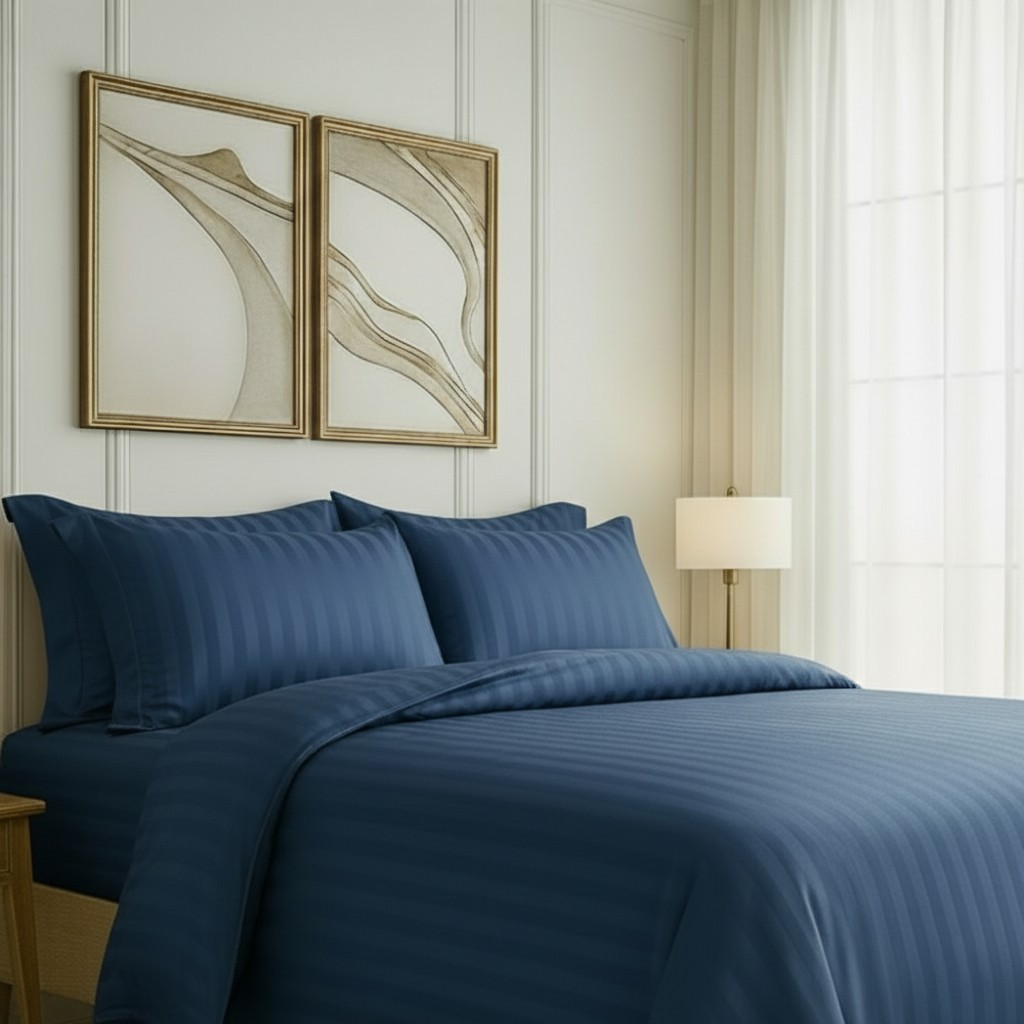 550 TC Stripes Collection - Midnight Navy