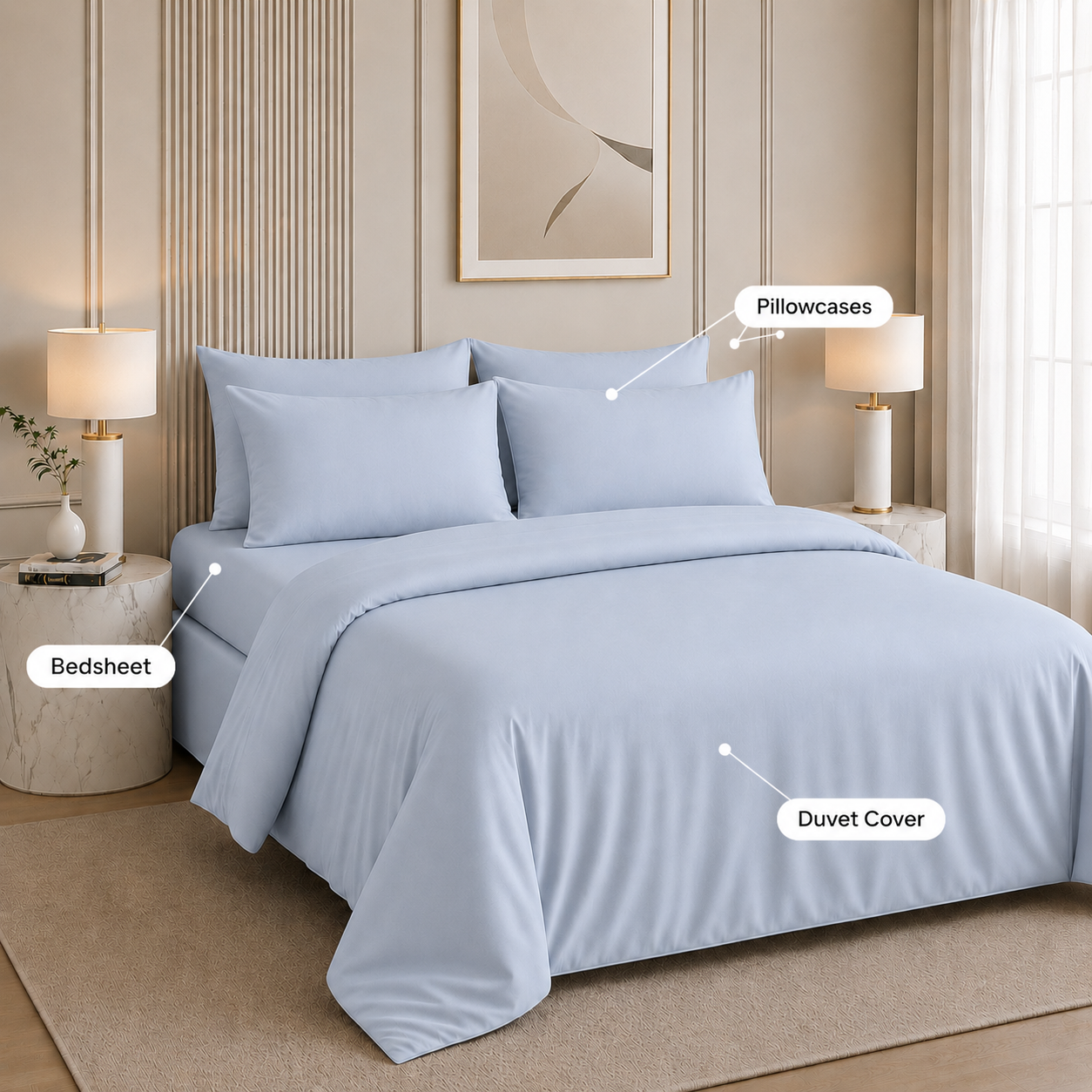 Nirvana Collection - Steel Blue | Duvet Cover with Pillowcases
