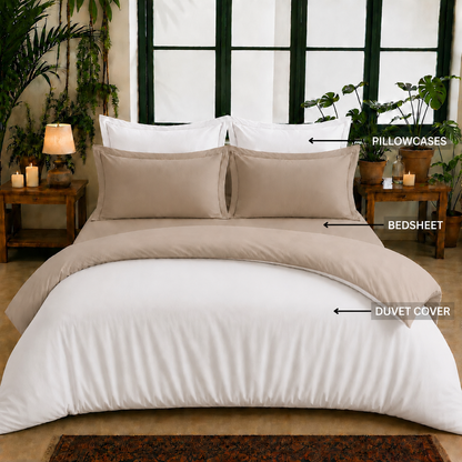 Bamboo Collection - Duo Luxe - Desert Cloud | Duvet Cover with Pillowcases