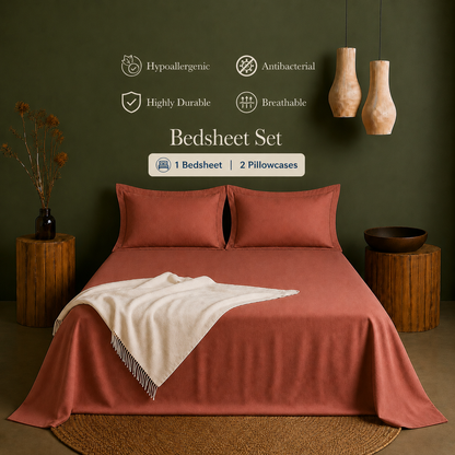 Linen Collection - Autumn Ember | Bedsheet with Pillowcases
