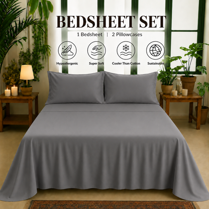 Bamboo Collection - Shadow Grey | Bedsheet with Pillowcases
