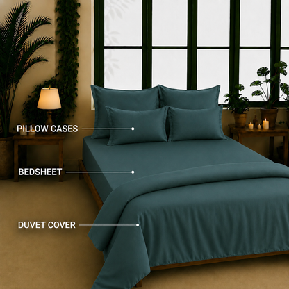 Bamboo Collection - Dark Teal | Duvet Cover with Pillowcases