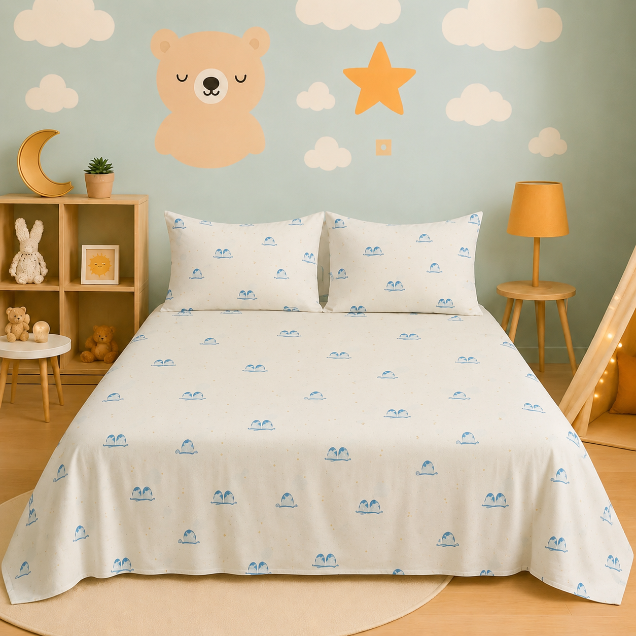 Kids Collection - Penguine Pals | Bedsheet with Pillowcases
