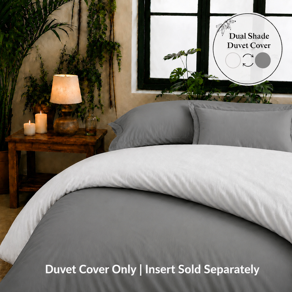 Bamboo Collection - Duo Luxe - Charcoal & Mist Grey | Duvet Cover with Pillowcases