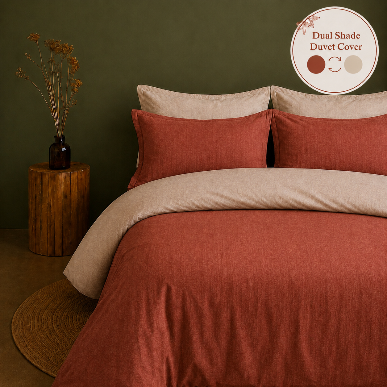 Linen Collection - Duo Luxe - Rusty Harvest | Duvet Cover with Pillowcases