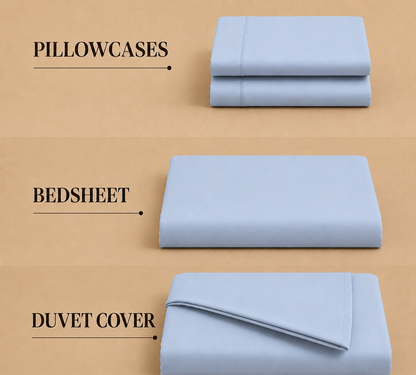 Bamboo Collection - Cloud Blue | Bedsheet & Duvet Cover with Pillowcases