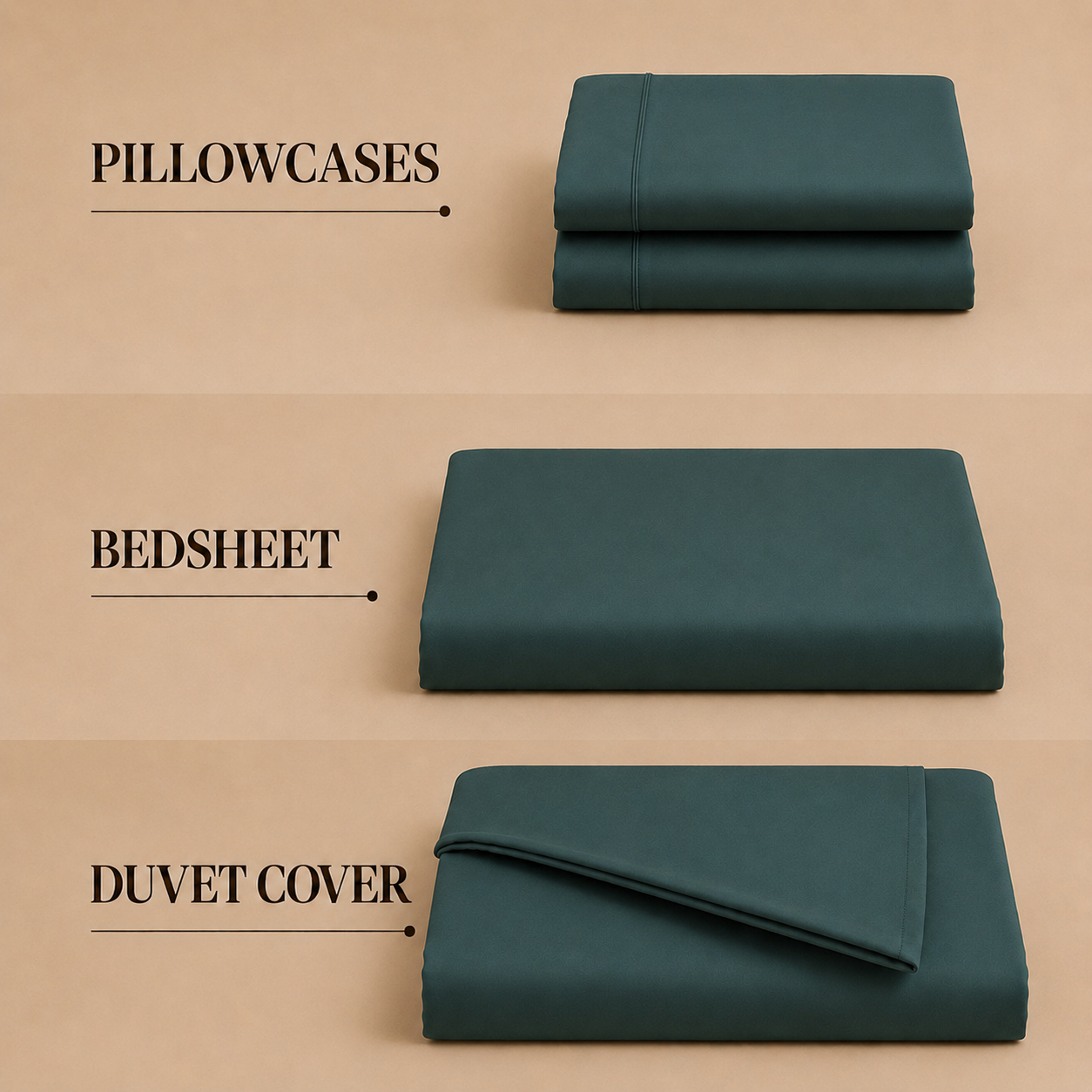 Bamboo Collection - Dark Teal | Duvet Cover with Pillowcases