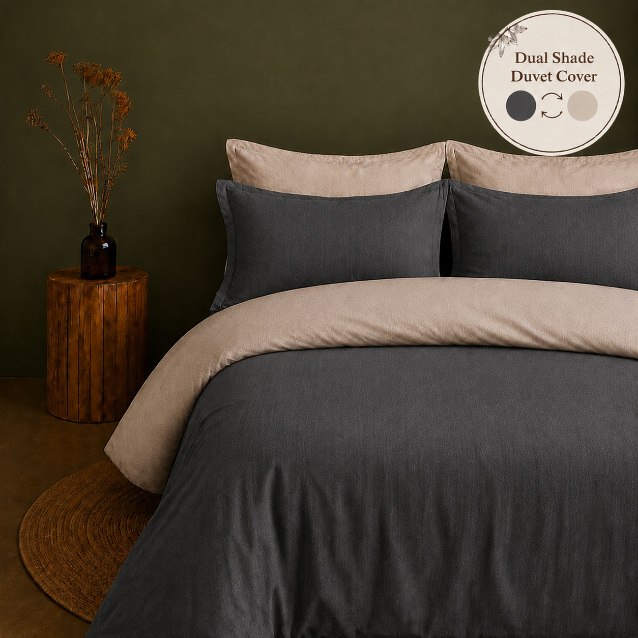 Linen Collection - Duo Luxe - Dusk Stone | Duvet Cover with Pillowcases