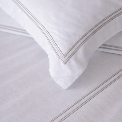 800 TC Pure Cotton Collection -Merrowing - Silver Stone