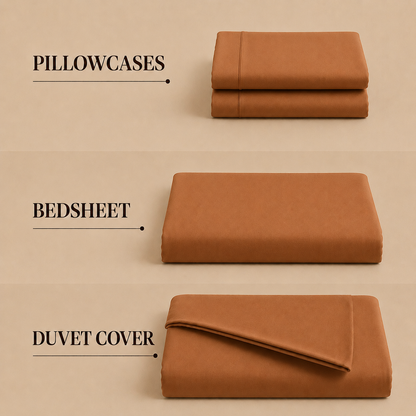 Eucalyptus Collection - Caramel Dusk | Duvet Cover with Pillowcases