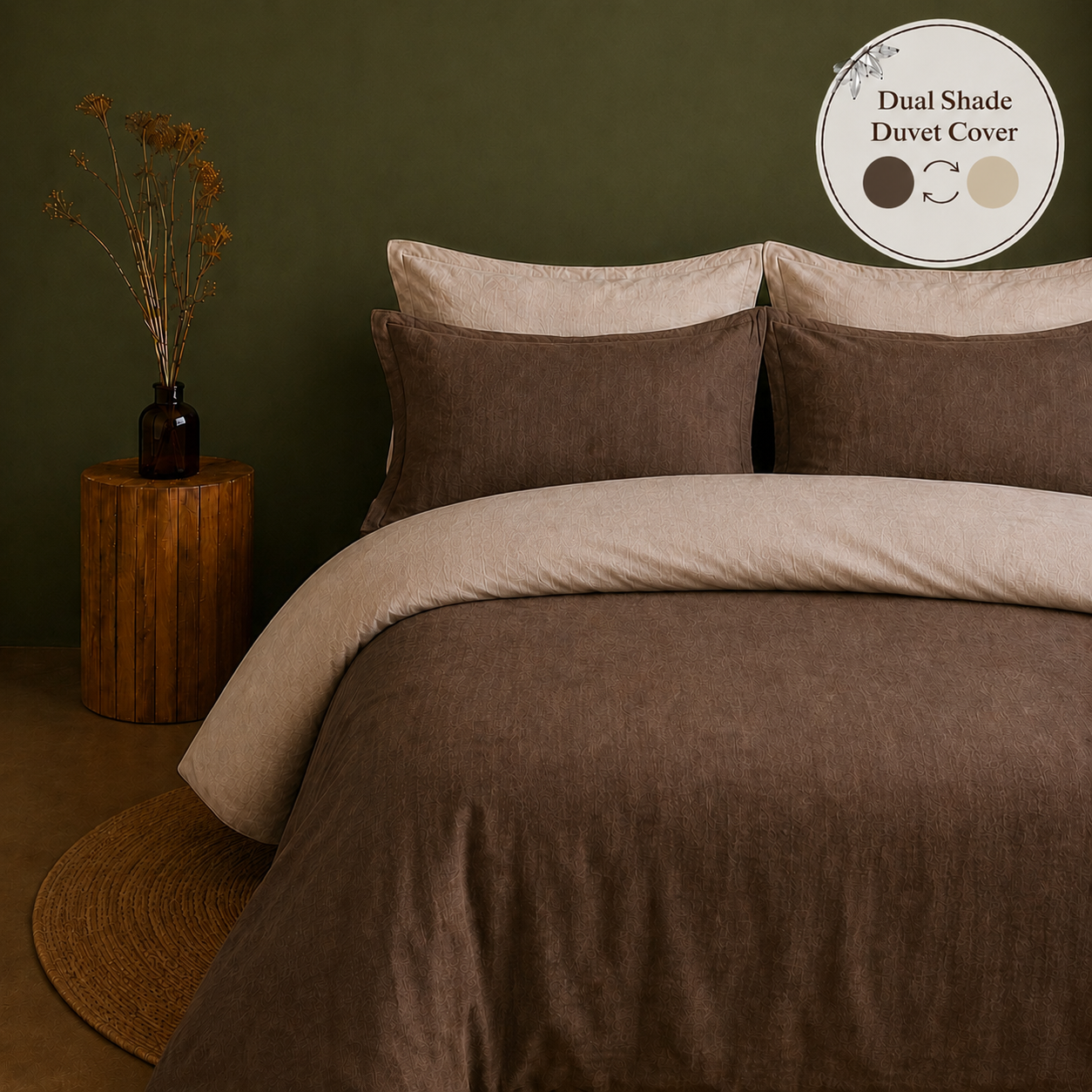 Linen Collection - Duo Luxe - Cocoa Oats | Duvet Cover with Pillowcases