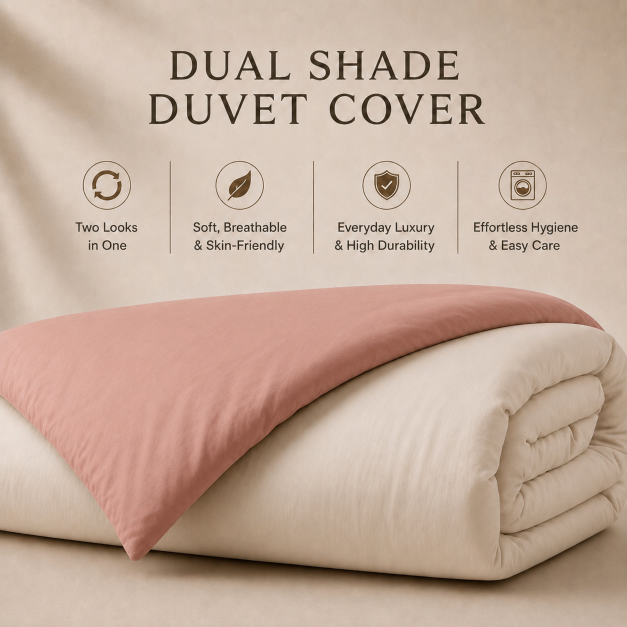 Eucalyptus Collection - Duo Luxe - Blush Cloud | Bedsheet & Duvet Cover with Pillowcases