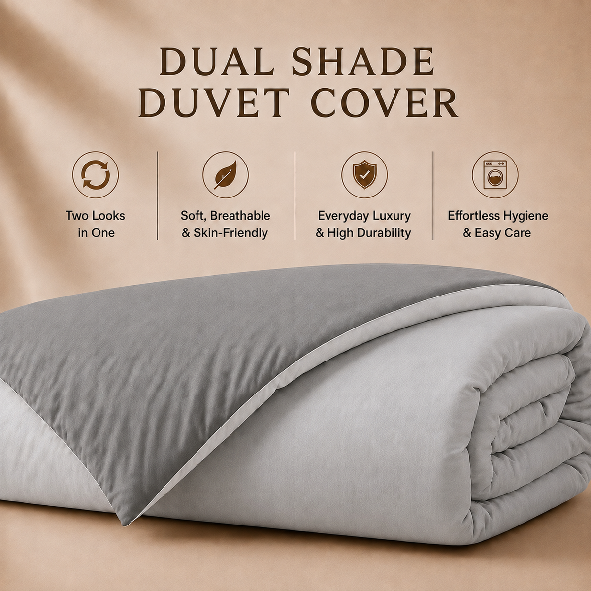 Bamboo Collection - Duo Luxe - Charcoal & Mist Grey | Duvet Cover with Pillowcases