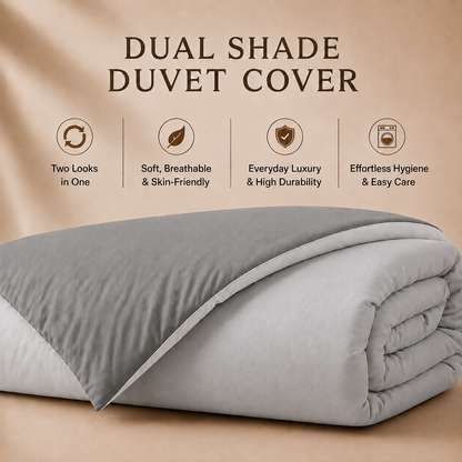 Bamboo Collection - Duo Luxe - Charcoal & Mist Grey | Duvet Cover with Pillowcases