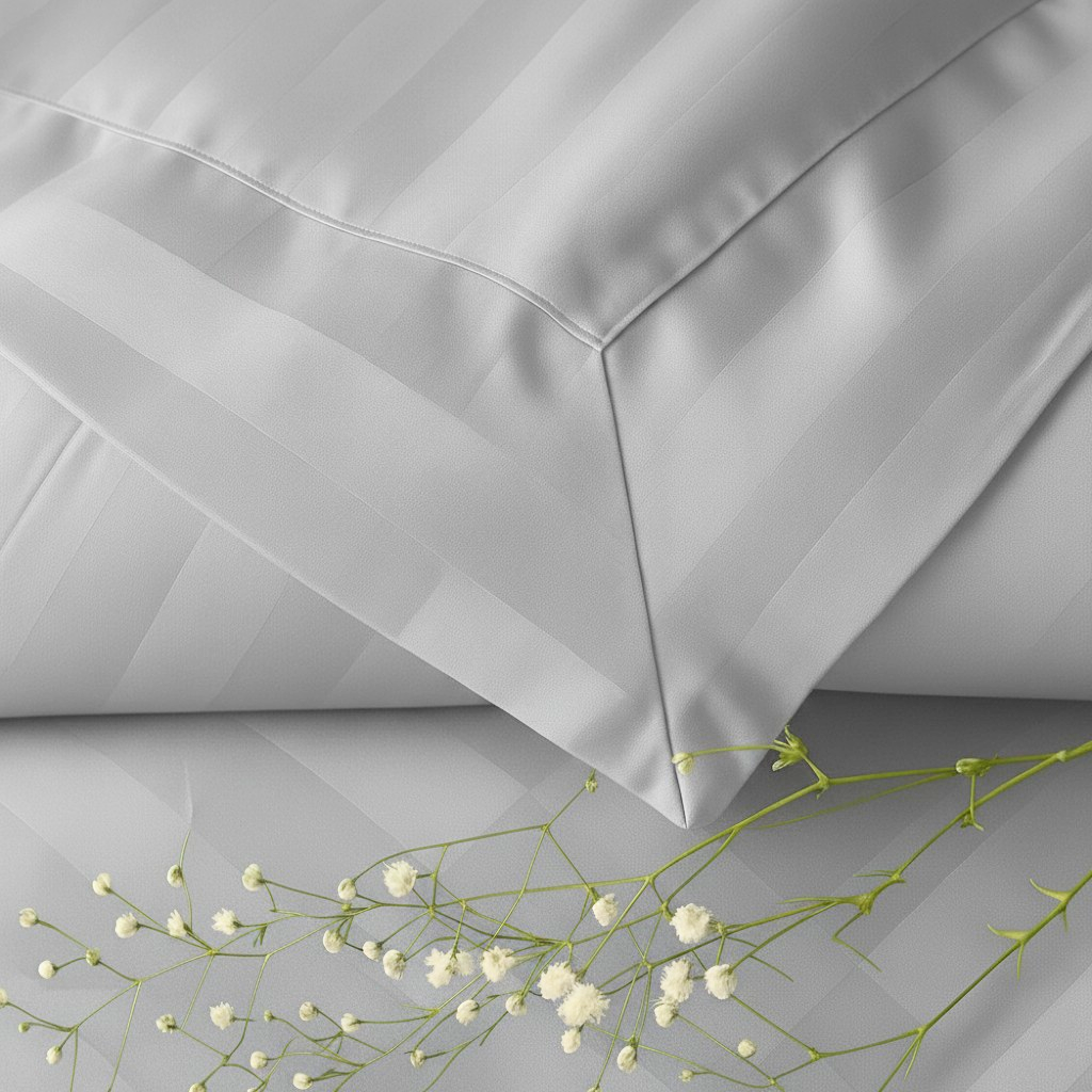 550 TC Stripes Collection - Silver Mist