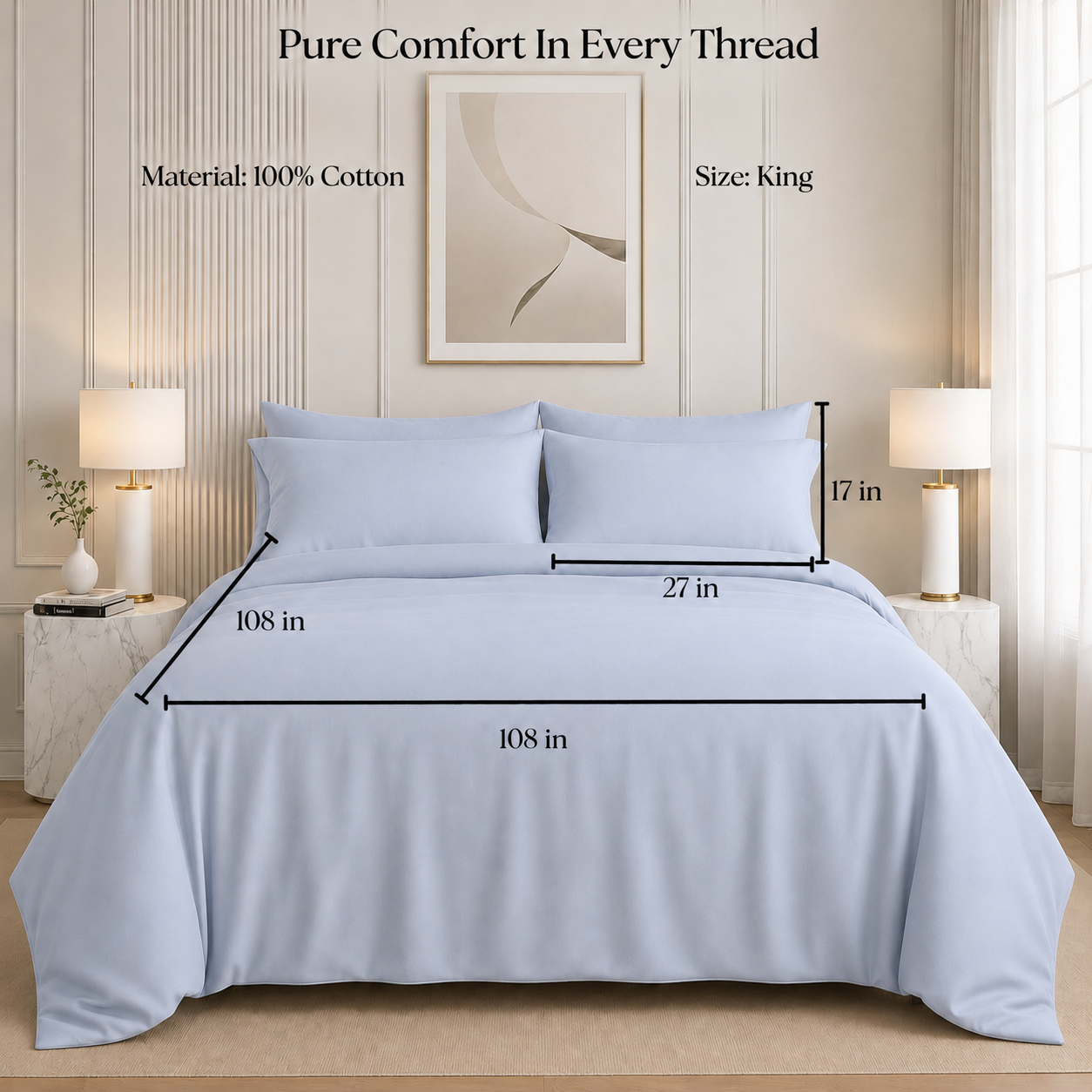 Nirvana Collection - Steel Blue | Bedsheet & Duvet Cover with Pillowcases