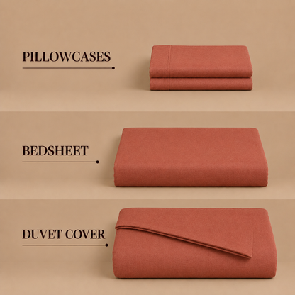 Linen Collection - Autumn Ember | Bedsheet with Pillowcases