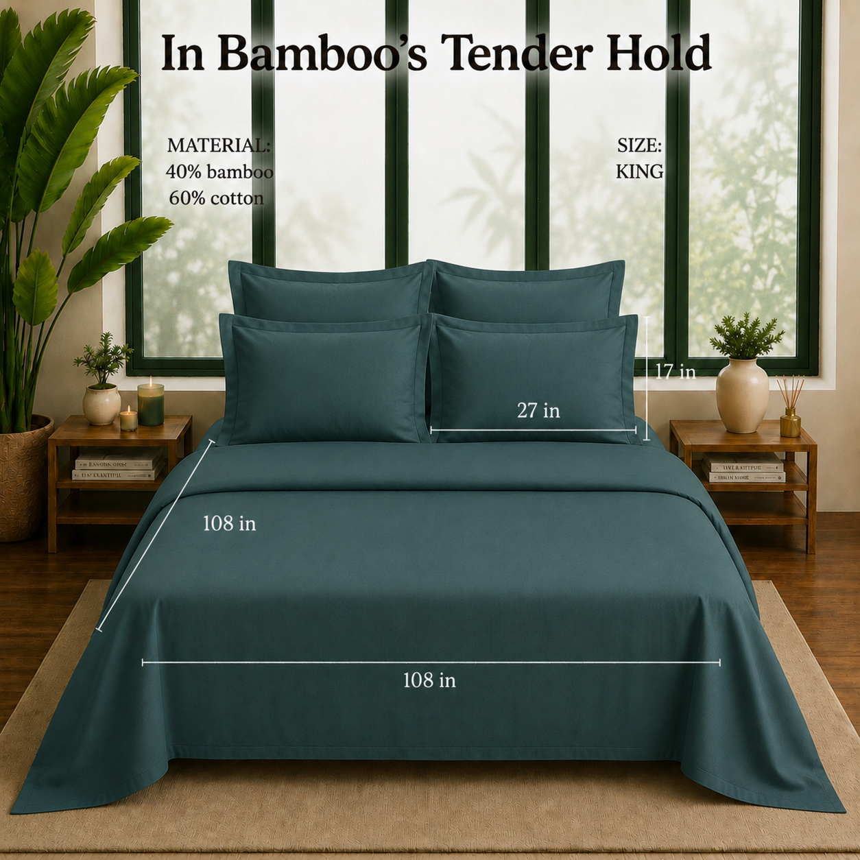 Bamboo Collection - Dark Teal | Duvet Cover with Pillowcases