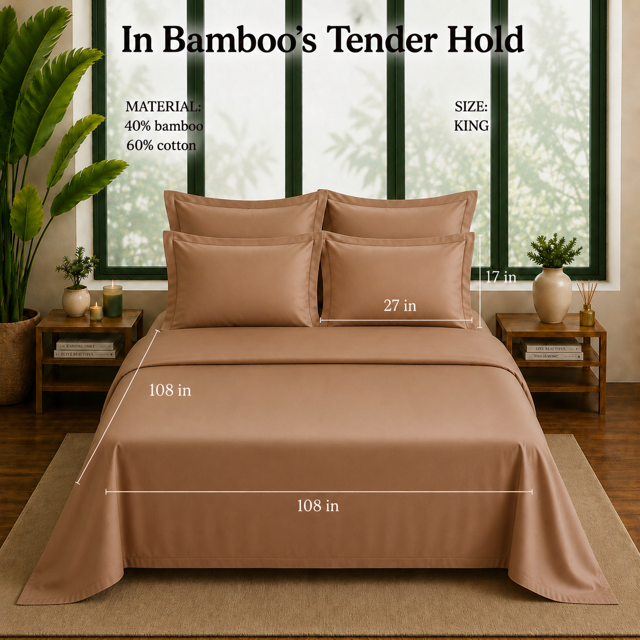 Bamboo Collection - Caramel Bronze | Bedsheet & Duvet Cover with Pillowcases