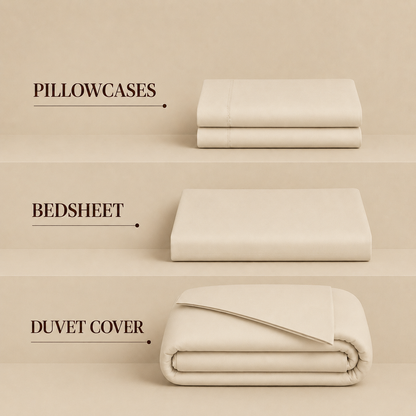 Nirvana Collection - Light Beige | Bedsheet with Pillowcases