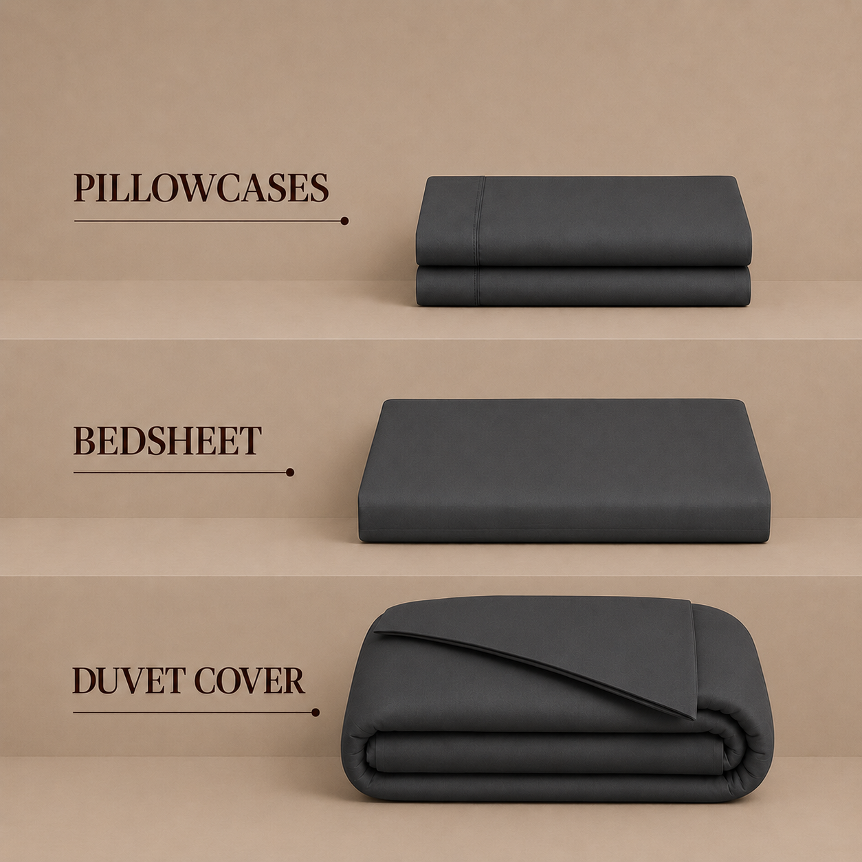 Nirvana Collection - Feather Grey | Bedsheet with Pillowcases