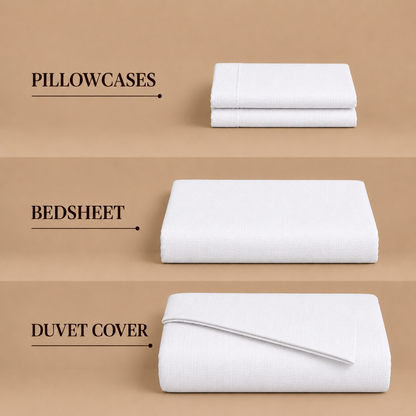 Linen Collection - White | Bedsheet with Pillowcases