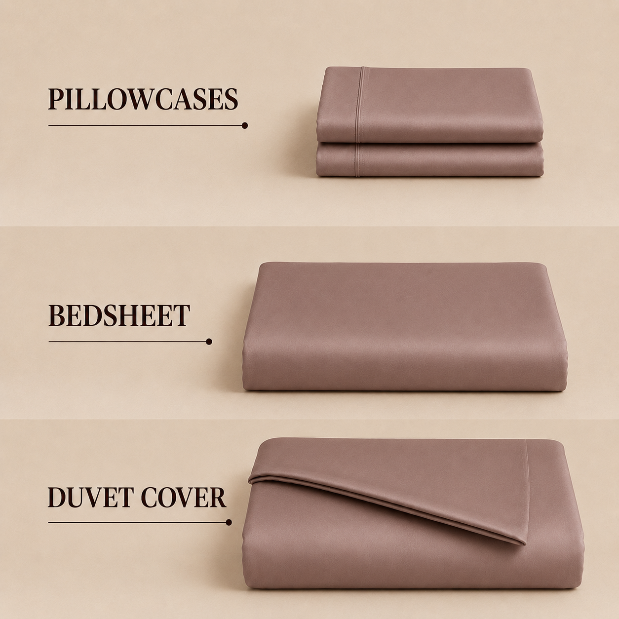 Eucalyptus Collection - Mushroom | Bedsheet with Pillowcases