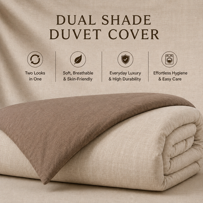Linen Collection - Duo Luxe - Cocoa Oats | Duvet Cover with Pillowcases