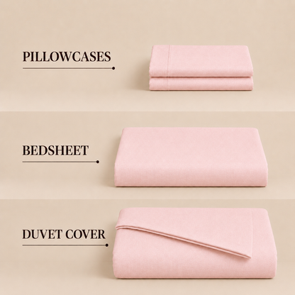 Eucalyptus Collection - Rose Quartz | Bedsheet with Pillowcases