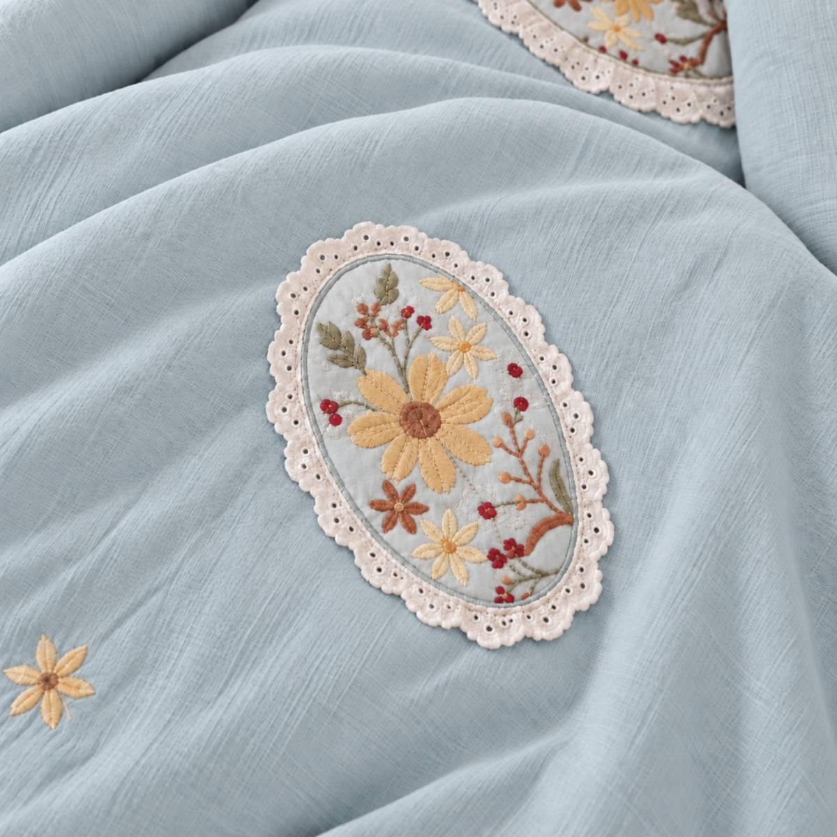 Premium Bedspread Collection - Whispering Flora 6-pieces - Sky Breeze
