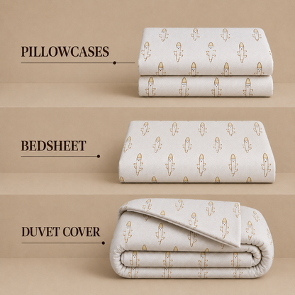 Kids Collection - Golden Foxy | Bedsheet with Pillowcases