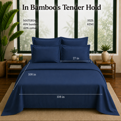 Bamboo Collection - Twilight Blue | Bedsheet & Duvet Cover with Pillowcases
