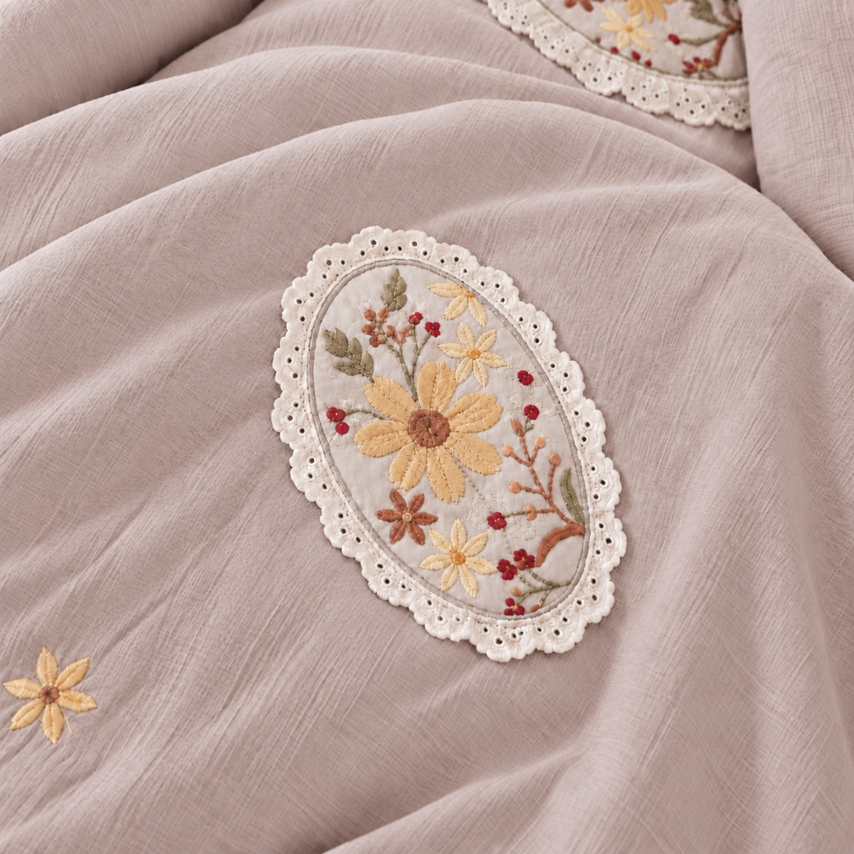 Premium Bedspread Collection - Whispering Flora 6-pieces - Blush Pink