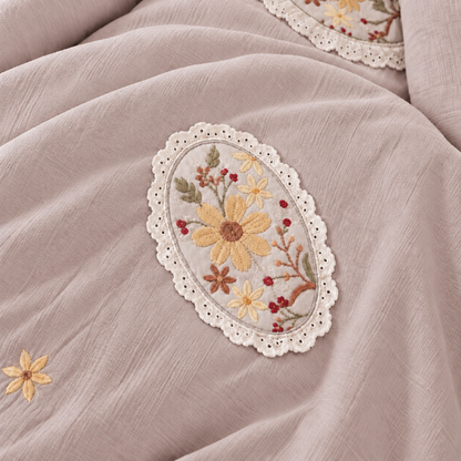 Premium Bedspread Collection - Whispering Flora 6-pieces - Blush Pink