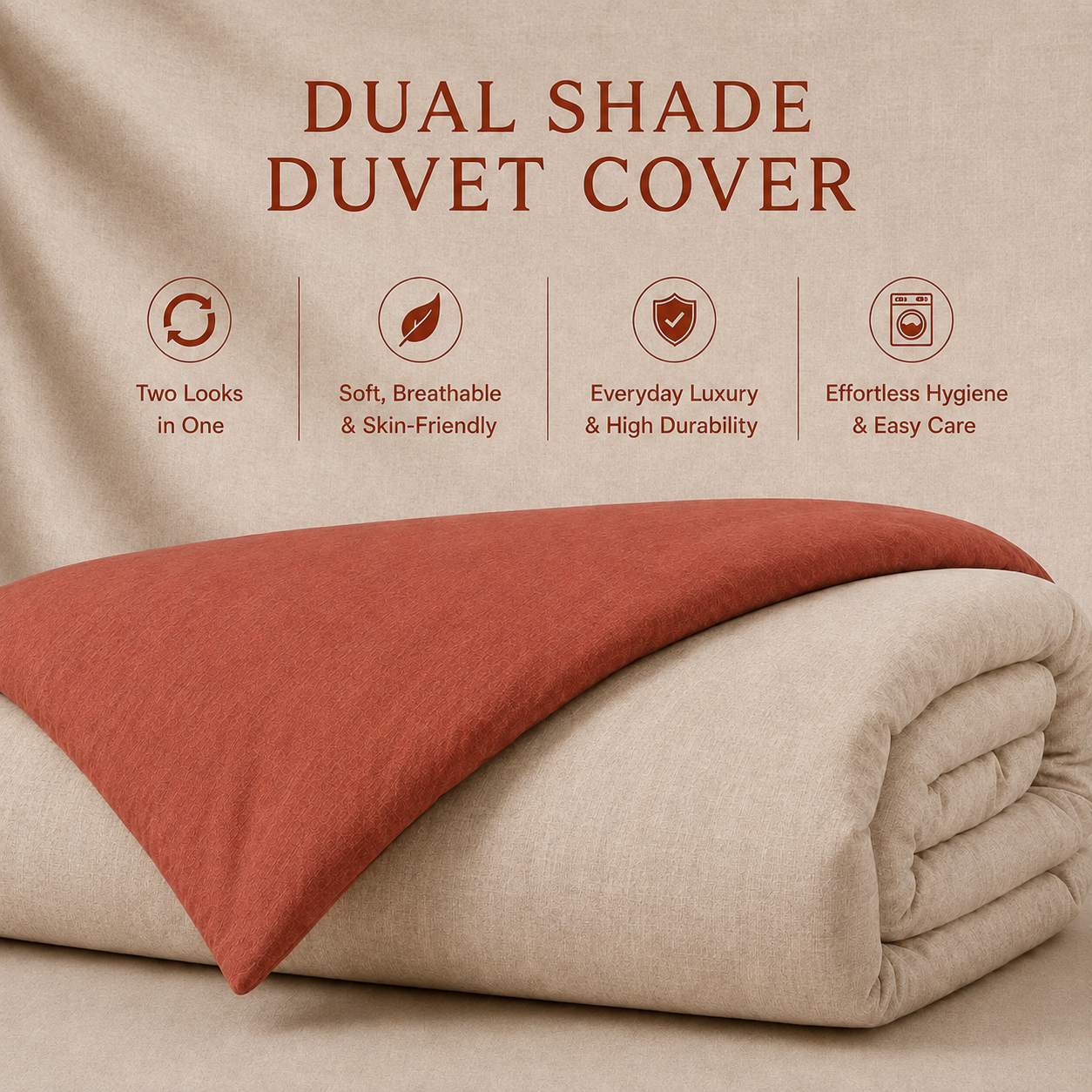 Linen Collection - Duo Luxe - Rusty Harvest | Duvet Cover with Pillowcases