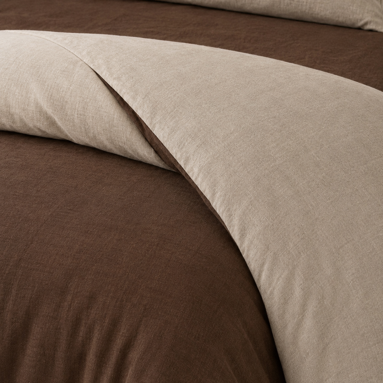 Linen Collection - Duo Luxe - Cocoa Oats | Duvet Cover with Pillowcases