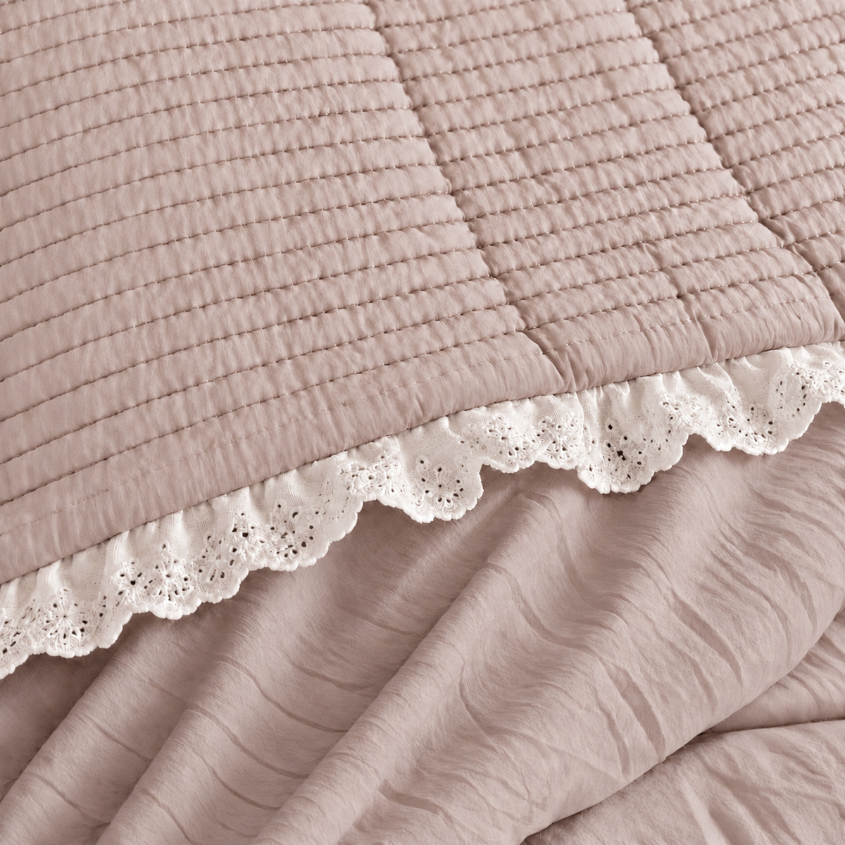 Premium Bedspread Collection - Whispering Flora 6-pieces - Blush Pink