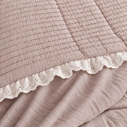 Premium Bedspread Collection - Whispering Flora 6-pieces - Blush Pink