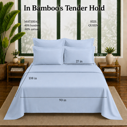 Bamboo Collection - Cloud Blue | Bedsheet & Duvet Cover with Pillowcases