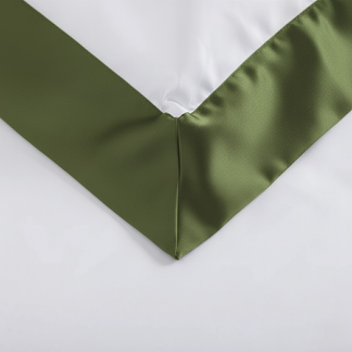 Egyptian Cotton - Border - Zen Classic Olive Green | Bedsheet with Pillowcases