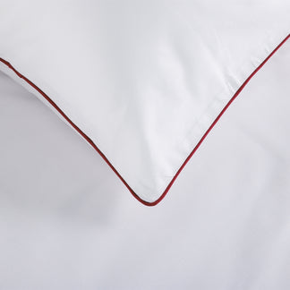 Egyptian Collection - Pure Piping - Zen Staple Red | Bedsheet with Pillowcases